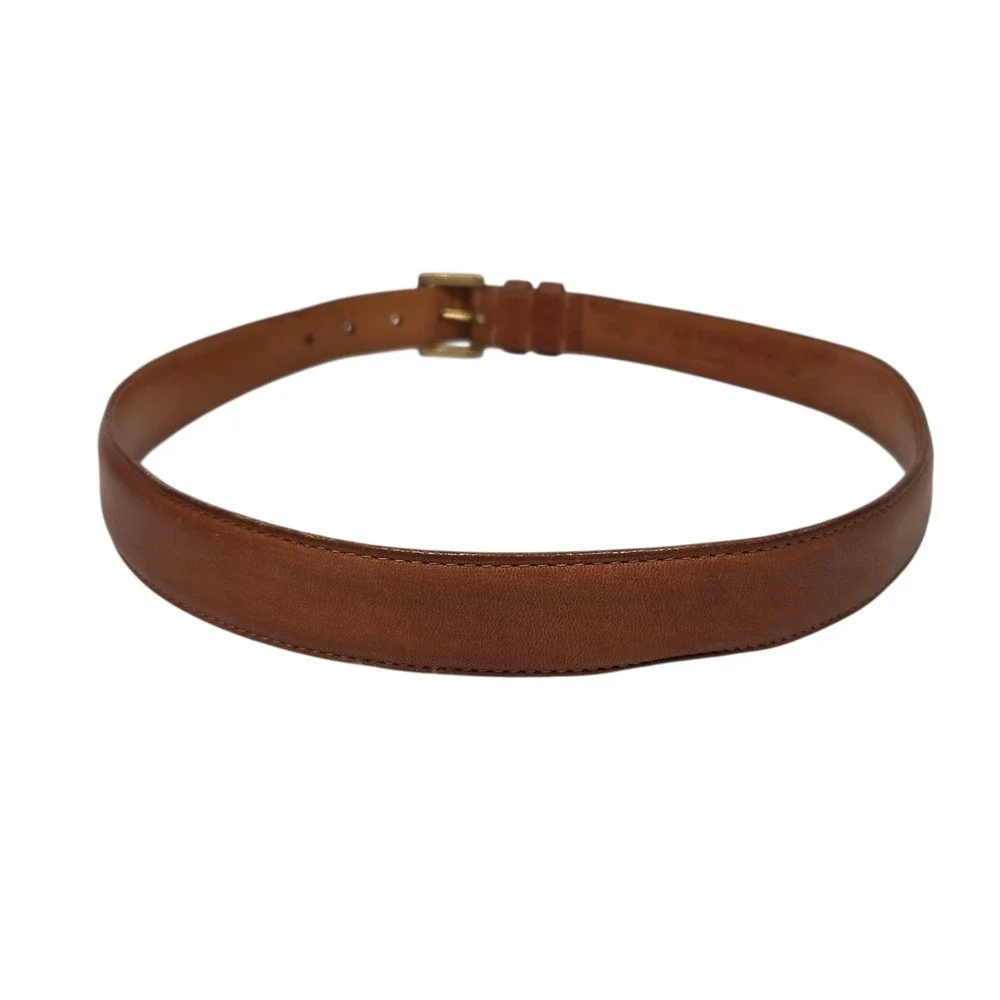 Vintage Coach Leather Belt 34 Brown 7611 Glove Tanned Brass Buckle NYC 90's USA